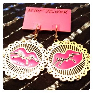 Betsey Johnson Luscious Lips Earrings